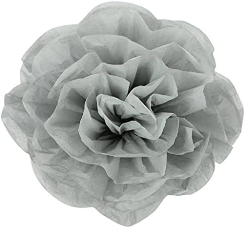נייר גדול פרח ורד רקמות רקמות קיר/כסאות - 50 סמ | אפור | מחשב אחד.